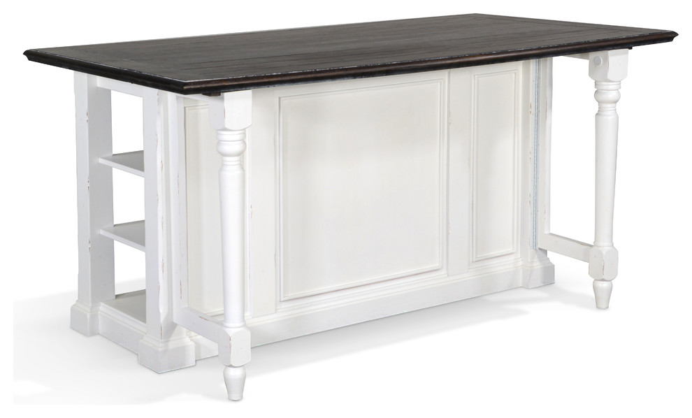 Carriage House Kitchen Island With 13" Drop Leaf French Country