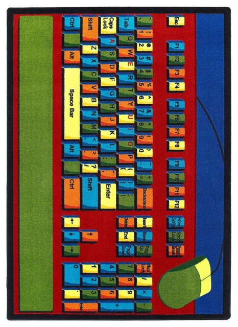 Kid Essentials, Early Childhood Keyboard Connection Rug, 5'4"X7'8"