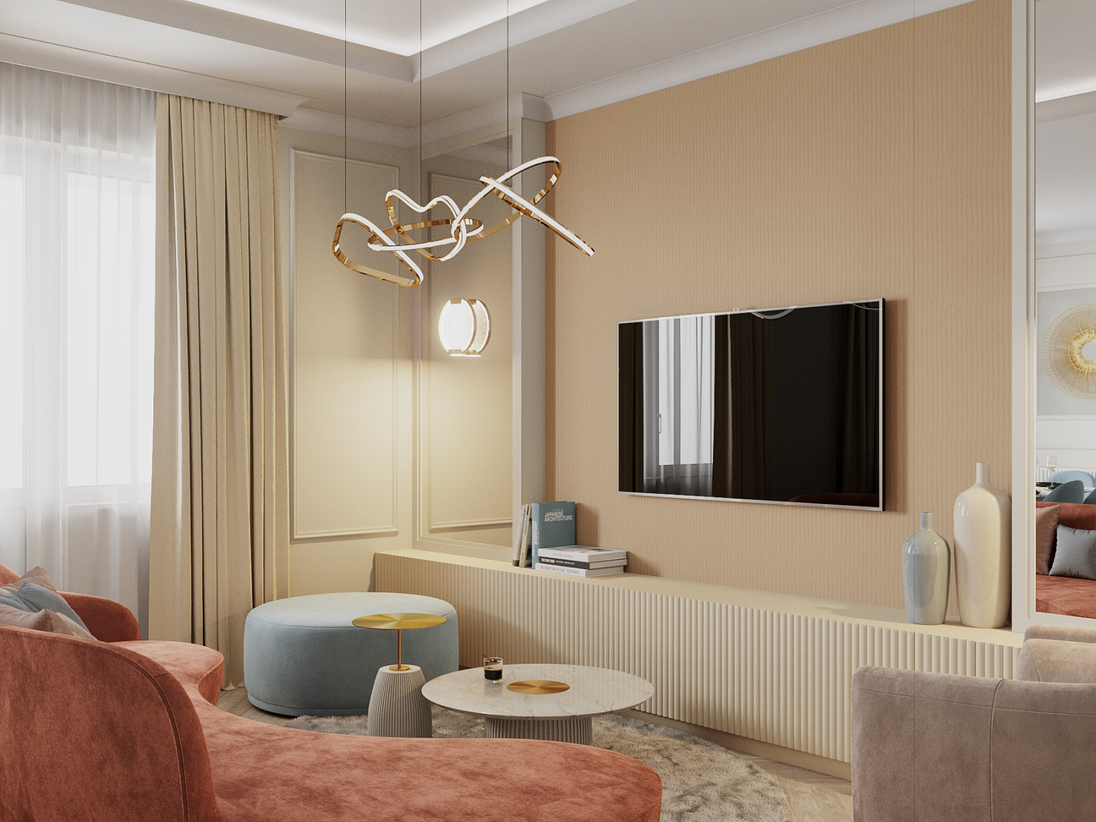 Современная классика. Квартира более 100м2. Гостиная