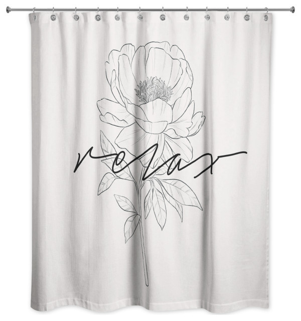 Relax Poppy 71"x74" Shower Curtain Contemporary Shower Curtains