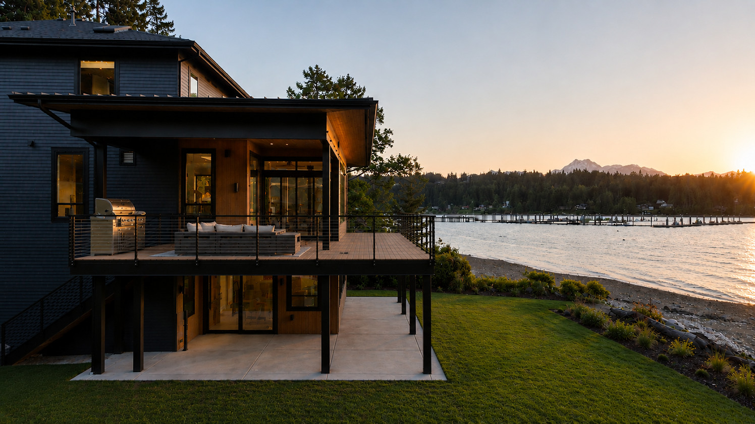 Luxury Waterfront Modern with Sunset Views