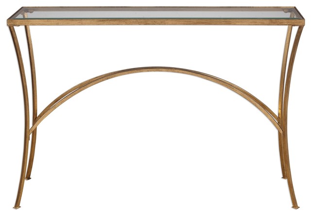 Uttermost Minimalist Gold Arch Console Table Metal Gl Top Minimalist Gold Arch Console Table Metal Gl Top Hall Entry Transitional Tables