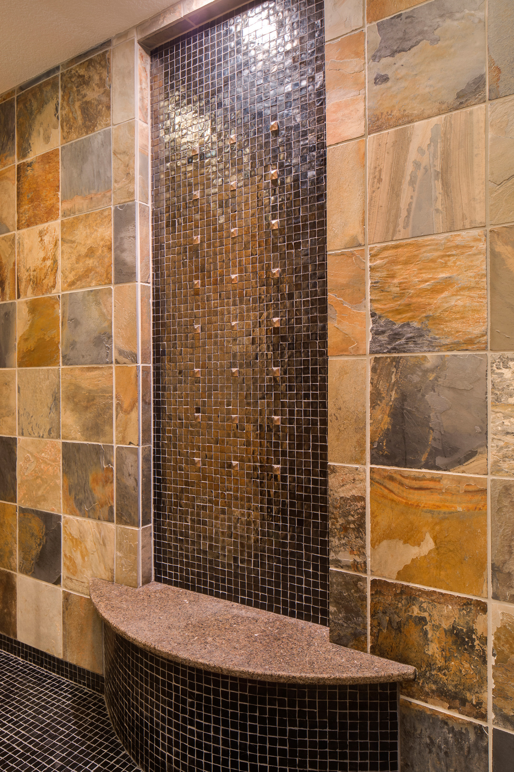Lake Minnewashta House - Lower Level Walk-In Shower Stall with Bench