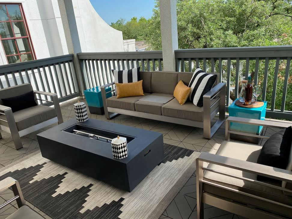 This is an example of a transitional patio in Houston.