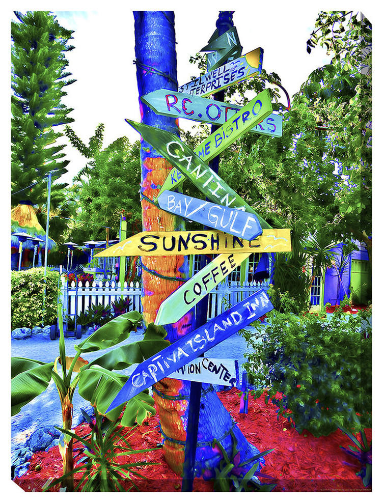 Sanibal Signs Outdoor Art Tropical Outdoor Wall Art by WEST OF