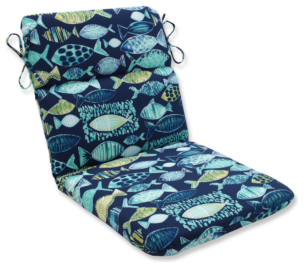 Outdoor/Indoor Hooked Lagoon Rounded Corners Chair Cushion - Beach ...