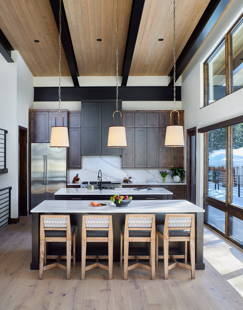 Example of a mountain style kitchen design in Denver