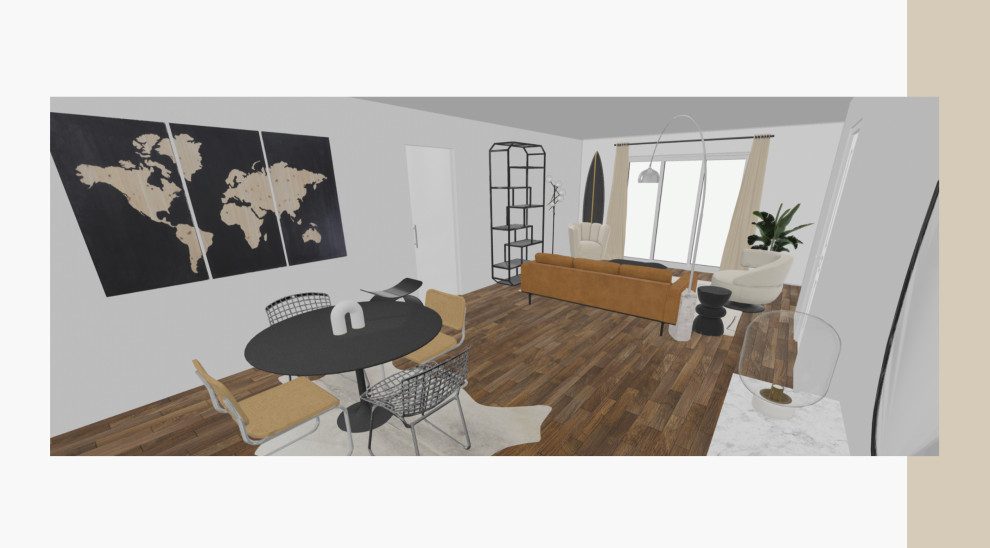 Aménagement d'un salon & cuisine ouverte parisien / Projet en cours