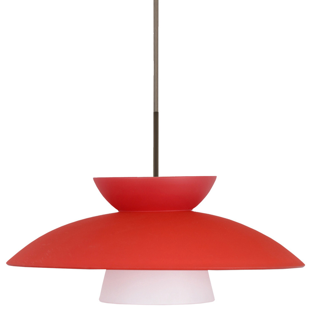 Trilo 1 Light Pendant Lighting, Bronze Midcentury Pendant Lighting