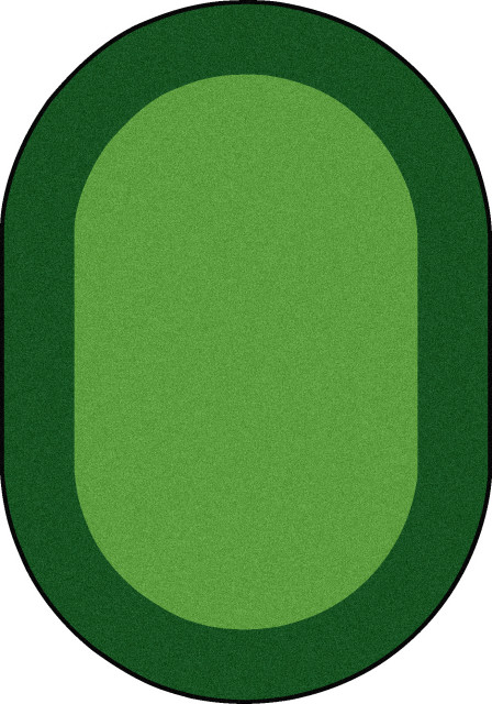 All Around Rug, Green, Oval, 129"x92"