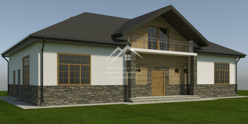 Проект двухэтажного дома в стиле кантри, 270 м²