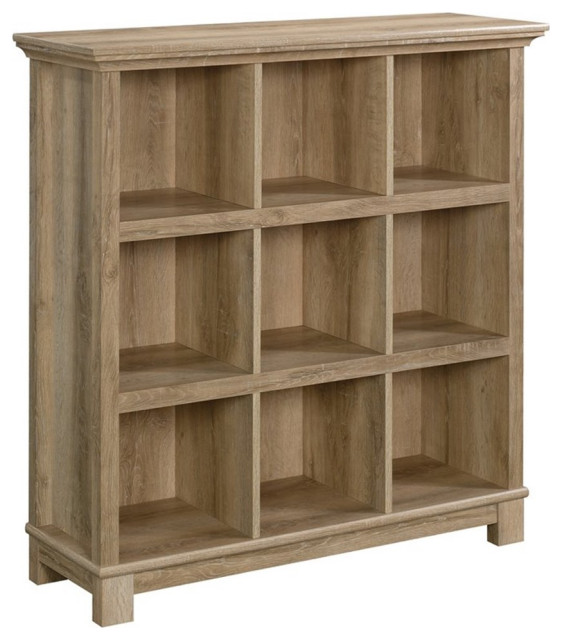 Pemberly Row Engineered Wood 9Cube Bookcase Organizer in Orchard Oak Transitional Bookcases