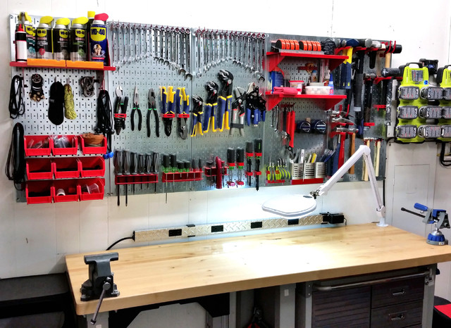 pegboard garage tool organization