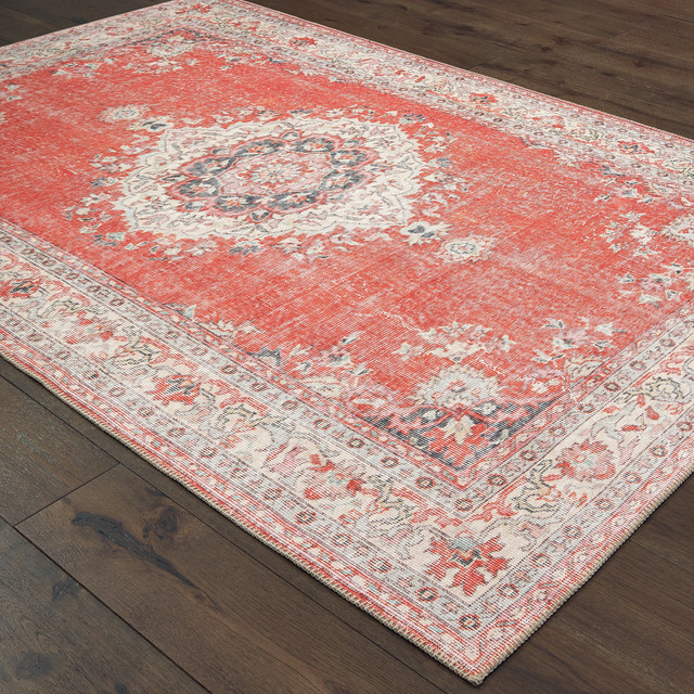 Scarlett Faded Medallion Red Gray Blanket Sch Border Area Rug Gray Blanket Sch Border Area Rug