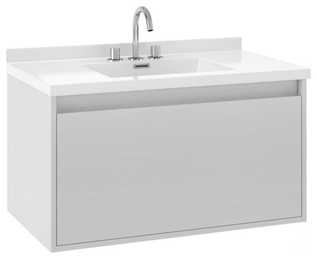 Randalco Tribeca 37" Modern Wood Bathroom Vanity with Sink in White