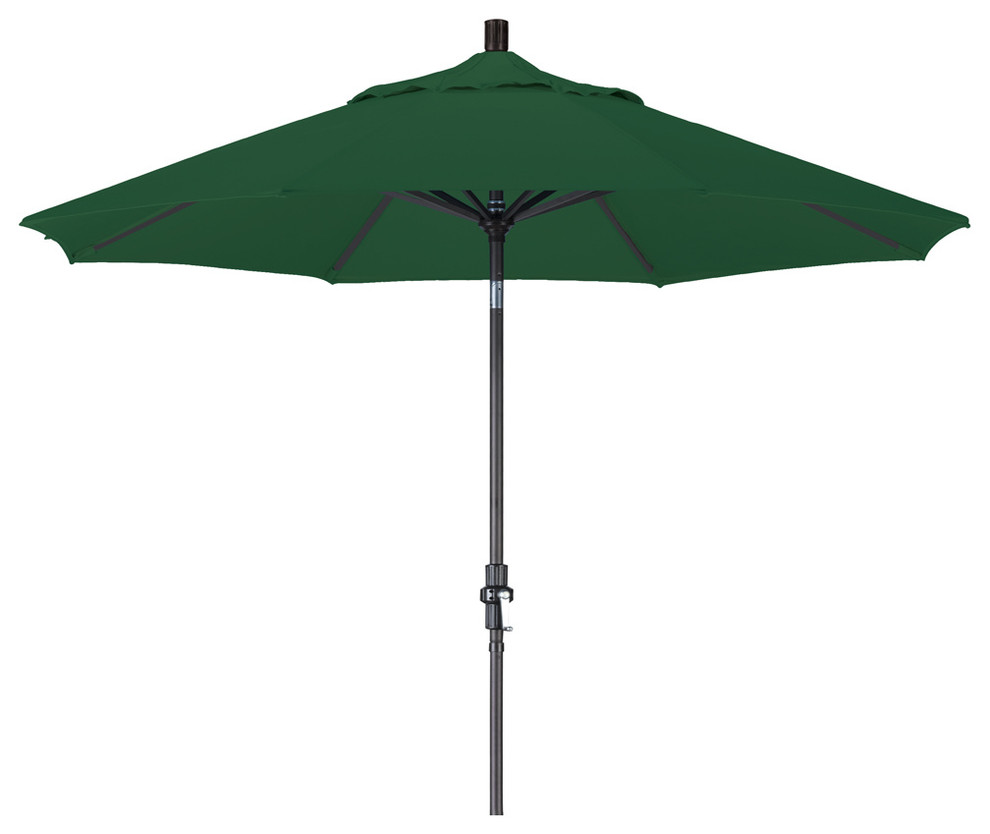 9 Foot Sunbrella Aluminum Crank Lift Collar Tilt Market Umbrella, Black Pole