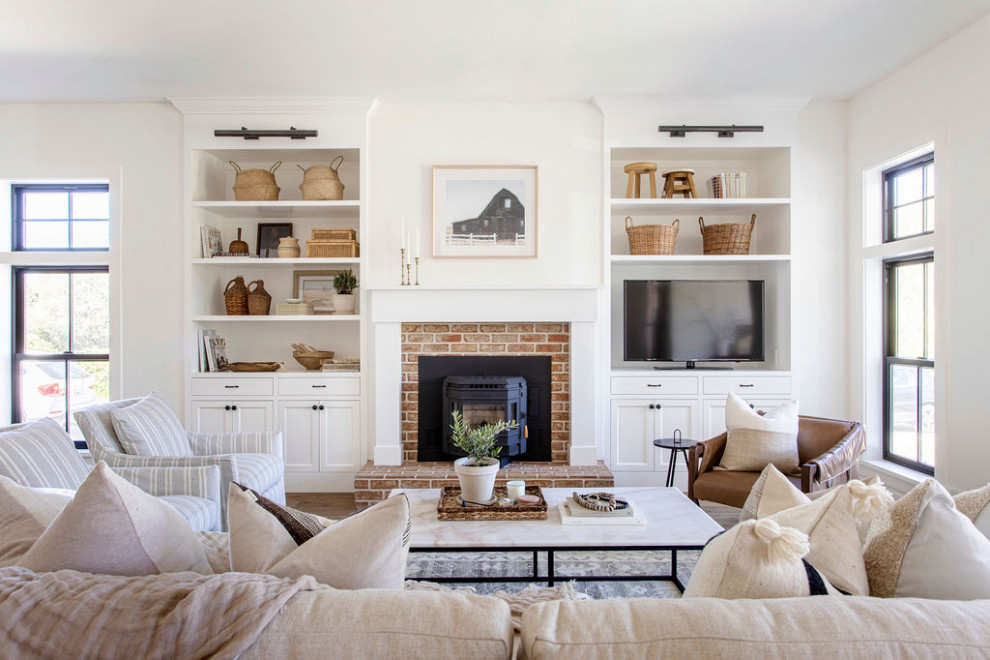 Inspiration for a farmhouse family room remodel in Sacramento