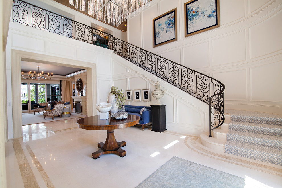Photo of an expansive transitional entryway in Miami.