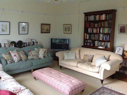 Drawing Room Seating We Have 3 Large Sofas And I Think Need To Change The Green One For Two Chairs Do You Agree In What Pattern Or Style
