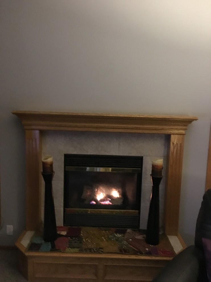 Clock above fireplace