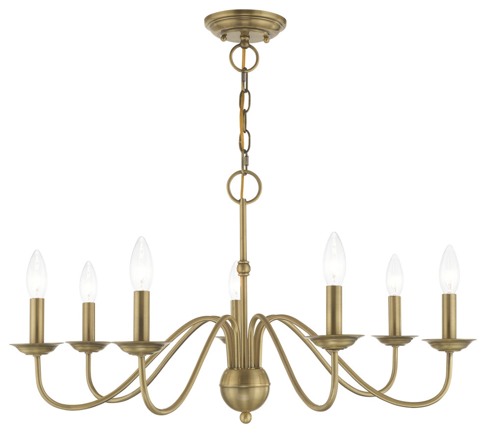 Windsor 7 Light Antique Brass Chandelier (5216701) Traditional