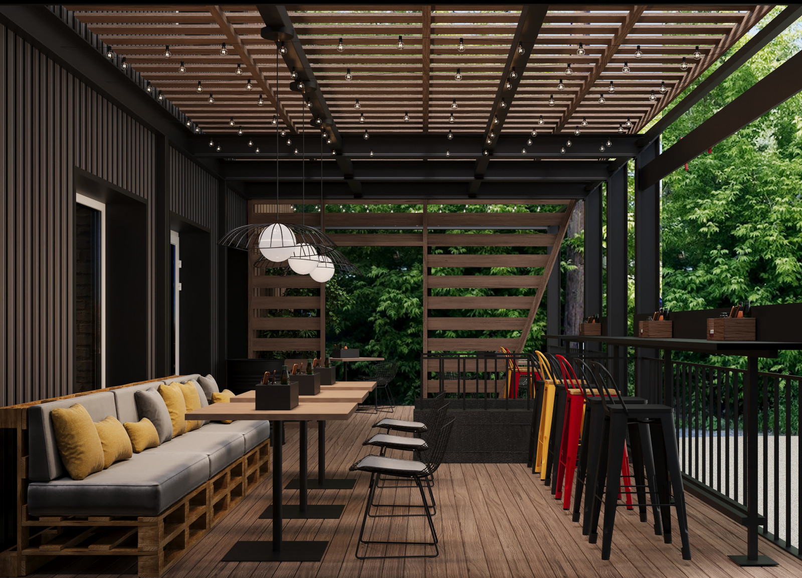 Пиццерия "Станция 9/1" с летней верандой в Томске