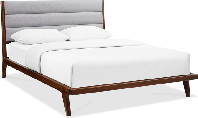 Mercury Upholstered Platform Bed Midcentury Platform Beds By Hedgeapple