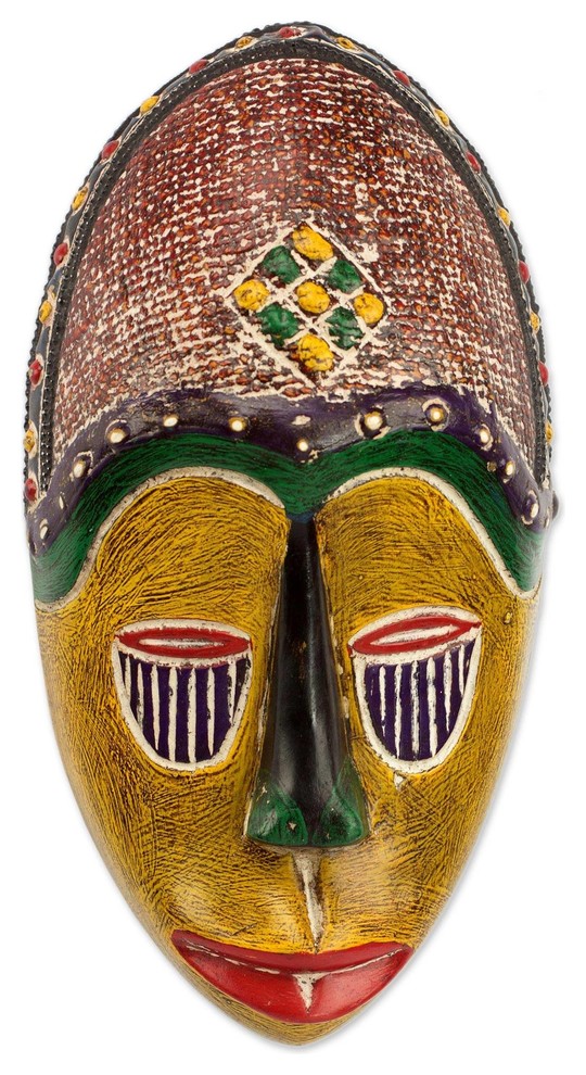 Novica unity mask african wood mask tropical wall sculptures by
