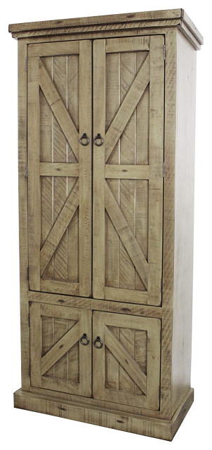 Rustic Pantry Cabinet, 4 Panel Doors With Inner Adjustable Shelves ...