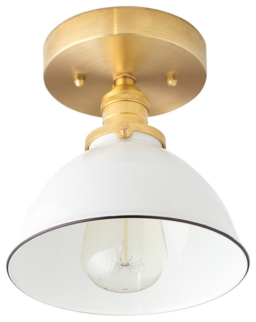 Industrial White Dome Shade Gold, Gold Ceiling Light Shade