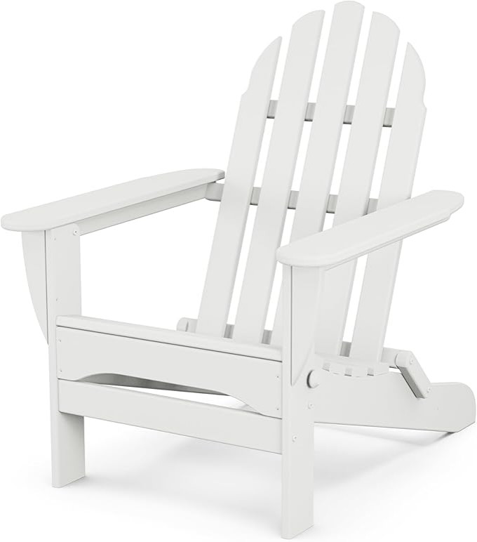 Classic Folding Adirondack Chair, White 35.7 x 29 x 35.7 inches