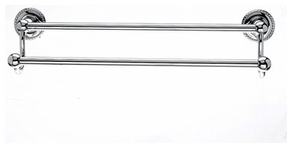 Edwardian Bath 18" Double Towel Rod - Polished Chrome - Rope Back Plate