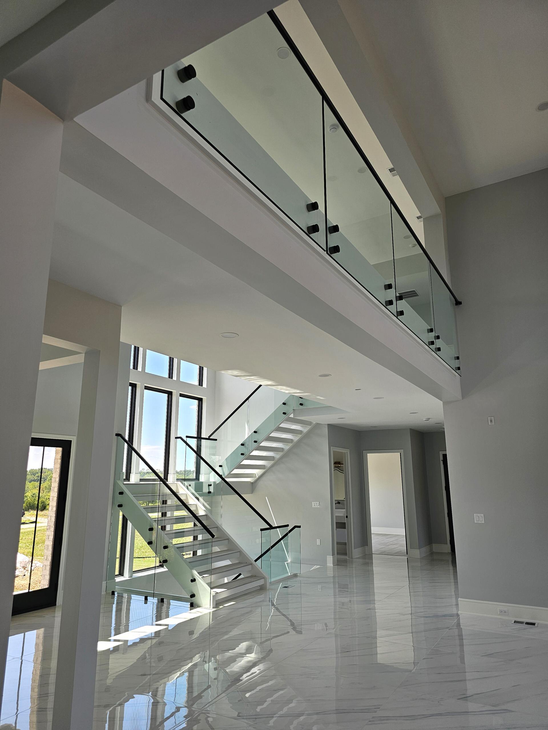 125_Modern Open Rise Stair with Glass Balustrade, Aldie, VA 20105