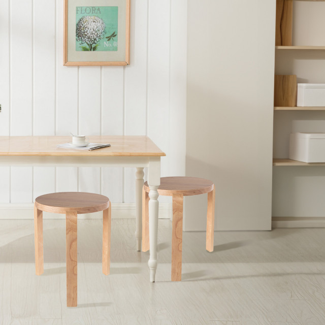 Mateo Round Backless Stacking Stools, Set of 2 - Transitional - Bar ...