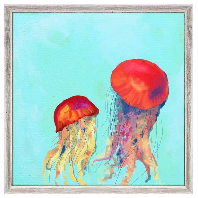 "Swimming Jellyfish" Mini Framed Canvas by Cathy Walters