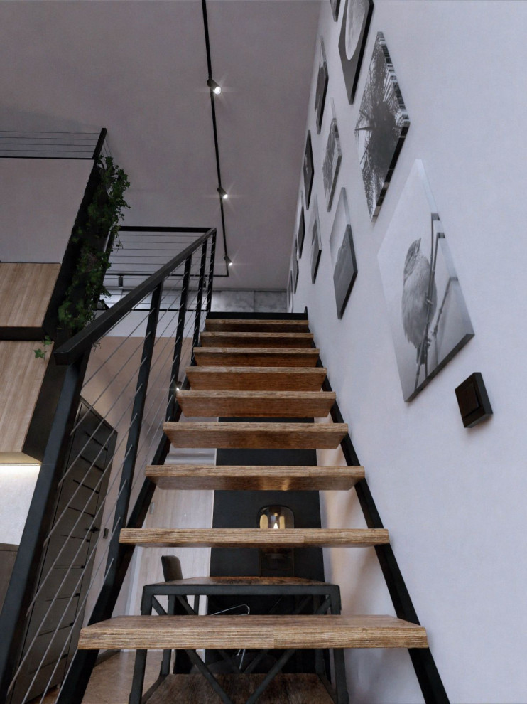 Inspiration pour un escalier urbain de taille moyenne.