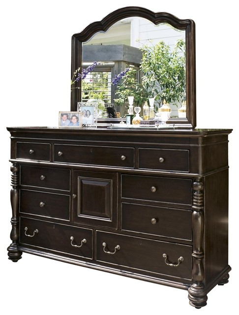 Paula Deen Home Door Dresser With Mirror Tobacco Traditional