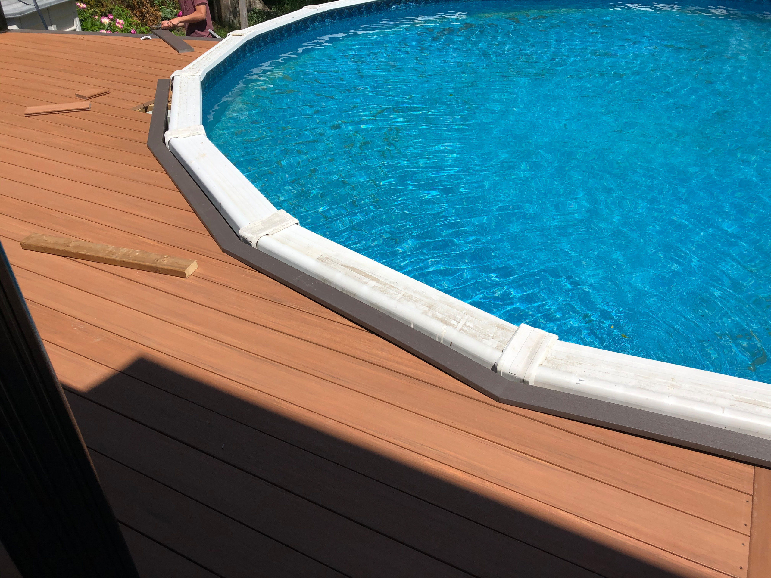 Azek Cypress and Dark hickory deck around pool