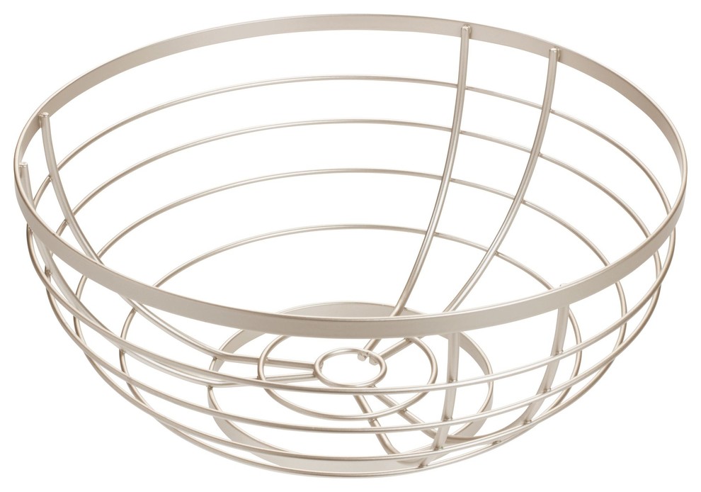 iDesign Austin Fruit Bowl, Matte Satin Contemporary Fruit Bowls And