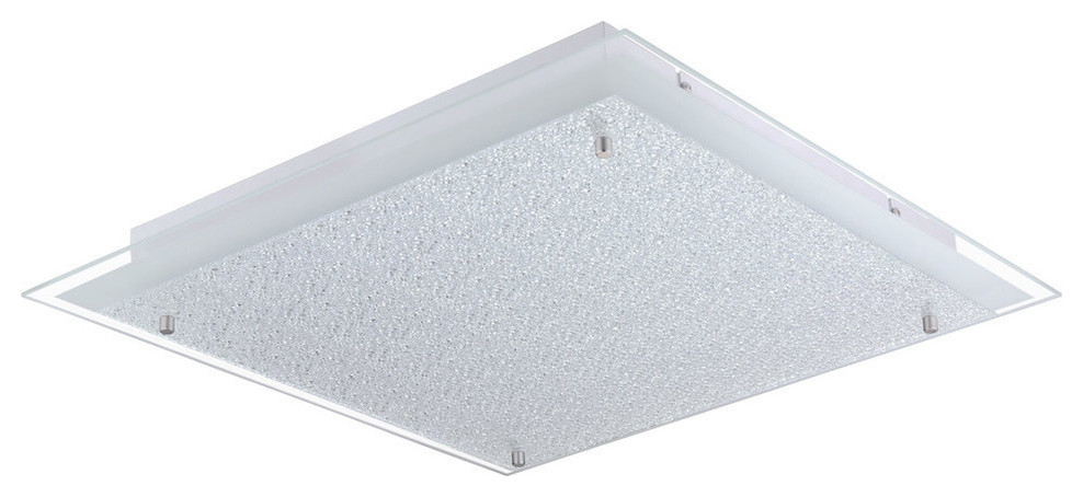 1x26.8W LED Ceiling Light With Matte Nickel Finish and White Structured Glass