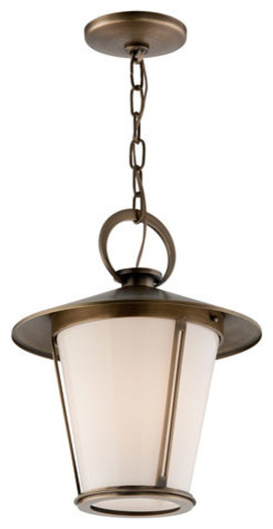 Antique Brass Rennie One-Light Fluorescent Hanging Lantern Pendant