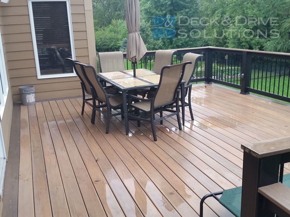 Large backyard deck photo