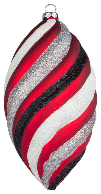6" Red And Black Teardrop Ornament, Modern Collection - Contemporary ...