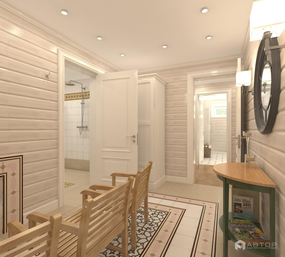 Одноэтажный загородный дом с баней