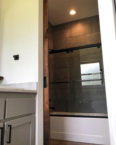 Bathroom Remodel with Custom Doors