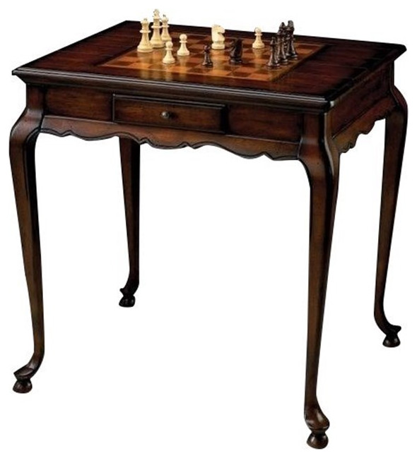 Bowery Hill Traditional Solid Wood Game Table in Cherry Finish
