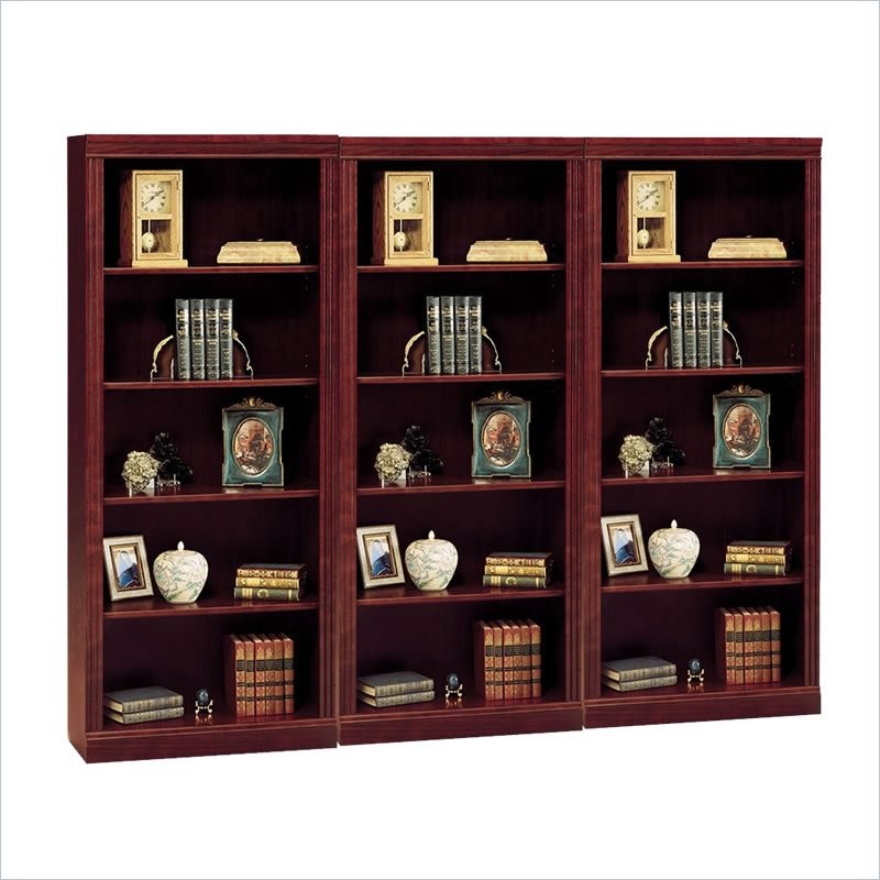 Bush Saratoga 5 Shelf Wall Bookcase in Harvest Cherry