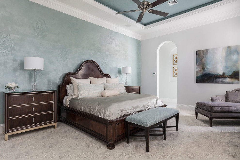 Design ideas for a mediterranean bedroom in Orlando.