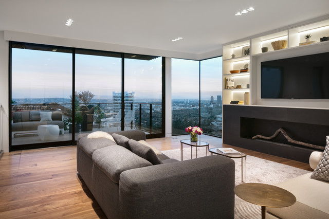 Hollywood Hills Remodel contemporary-living-room