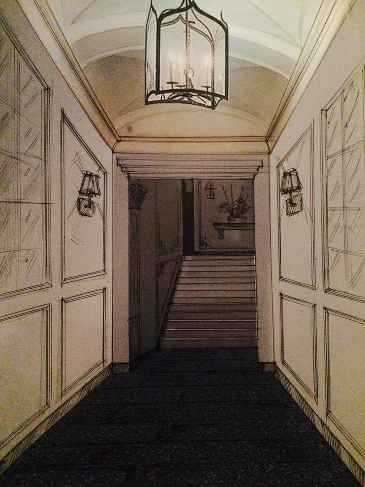 разработка концепции оформления многоквартирного подъезда на Патриарших прудах